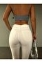 Lina Spanish Off-White Thick Fabric Denim Jeans (No Show Inside) - 4
