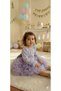 Lilac Sparkle Fabric Tutu Skirt with Bow Long Sleeve Girls' Baby Dress - 3