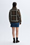 Women's Brown Jacquard Loose Fit Knitwear Coat Jacket - 2