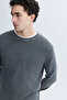 Men's Gray Crew Neck Sweater - 3