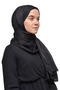 Women's Solid Color Twinkle Glitter Hijab Shiny Evening Dress Shawl - Black - 2