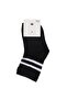 Boy's Black and White Striped Socks - 3