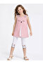Cat Themed Woven Fabric Designed, Girl's Tunic & Leggings Set