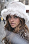 Russian Kalpak Hat Women's Fur Plush Winter Hat, Soft Textured, Warm Keeping Kalpak Model