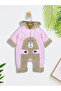 Baby Girl Welsoft Jumpsuit with Teddy Bear Accessory - 2
