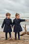 Boy's Cotton Lined Water Repellent Navy Blue Raincoat Trench Coat - 7