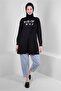 Text Printed Ruffle Detail Sweatshirt Tunic 43699