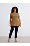 Vizyon New Season Plus Size Crew Neck Gathered Women's Tunic - 2