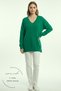 Women's Sweater - V-Neck Knitwear Women's Sweater Emerald Green - 3