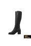 Women's Black Genuine Leather Boots 505092304-1 - 2
