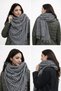 Houndstooth Patterned Wide Winter Shawl & Scarf - 2