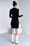 Women's Suede Fabric Double Breasted Collar Long Sleeve Dress Including Belt - 2