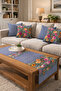 Quality Fabric, Vibrant Colors Runner and 4 Throw Pillow Covers Set