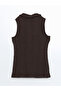 Brown Shirt Collar Textured Women's Blouse - 6