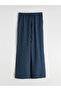 Lcw Modest Navy Blue Elastic Waist Wide Leg Women's Pants - 7