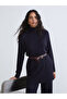 Two Mt Shop Quality Lcw Modest Navy Blue Knitwear Plain Loose & Baggy Women's Tunic