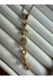 Melis g Steel Gold Colored Stone Y Necklace |   Fashionable and Meaningful Women's Jewelry Model - 5