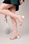 Ankle Strap Summer Sandals - Women's White Heeled Lace-Up Casual Comfortable Sandals for Everyday Wear