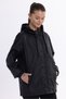 Women's Black Lined Wind Resistant Hooded Sports Raincoat with Pockets - Windbreaker Jacket - 4