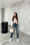 Women's Stretchy/Stretch Fabric High-Waist Mom Jeans - 5