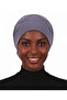 Luxury Ribbed Back Chiffon Accessory Dark Gray Ready-To-Wear Turban Hijab Bonnet Suitable for Medical Use - 3