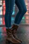 Heeled Stretch Ankle Boots Women's Brown Short Stretch Boots Heel Height 3 cm - 5