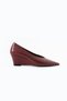 Alba Burgundy Leather Wedge Heeled Women's Shoes