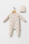 100% Organic Cotton Double Print Zippered Baby Jumpsuit