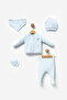 100% ORGANIC COTTON BALLOON PRINT 5-PIECE HOSPITAL DISCHARGE SET