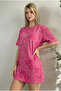 Women's Mini Dress – Acid Washed Tie-Dye Pattern, 100% Cotton, Oversized, Relaxed Fit - 5