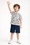 Lakos Style Palm Print Adjustable Short Sleeve Shorts Set for Kids and Baby - 2