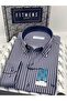 Slim Fit Long Sleeve Premium Thick Striped Collar Buttoned Gift Boxed Easy-Iron Men's Shirt F
