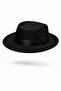 Women's Round Brim Black Boater Hat - 3