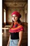 Floral Colorful Women's Beret Neck Collar Set