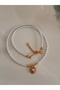 Natural Glass Beaded Daisy Necklace |   Minimalist Necklace |   Colorful Floral Necklace |   White Beaded Necklace - 7