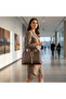 4 Compartment Women's Shoulder Bag with Gold Accessories - Crossbody Strap - 7