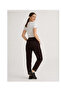 Women's Dark Brown Elastic Waist Ankle Length Double Fabric Pants - 5
