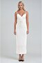 White Rose Detailed and Gathered Strap Dress 2938 R5-D-2