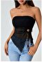 Women's Black Strapless See-Through Bustier Top