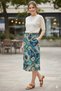 Women's Summer Colorful Green Pocket Knee-Length Skirt 12D-5070 - 2