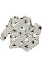 Unisex Children's Pajama Set Penguen Snowman Pattern 100% Cotton Single Jersey Fabric Crew Neck Long Sleeves - 2