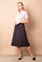 Women's Winter Wool Jacquard Light Stretch Fabric Fabric High Waist Long Bell Skirt-Coffee Diagonal - 2