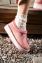 Valentine Suede Fur-Lined Colorful Sole Tazz Slippers - 2