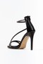 Women's Black Metallic Double Banded Back Zippered Ankle Stylish Drop Stone Platform Evening Dress Shoes - 4