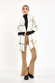 Women's Shawl / Scarf White Striped Plaid - Çe1003 - 5