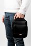Men's Black Hand and Shoulder Bag with Cross Strap and Mechanism Card Holder Wallet - 5