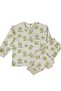Girls' Pajama Set Green Flower Patterned 100% Cotton Single Jersey Fabric Crew Neck Long Sleeves - 3