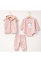 Baby Girl 3-Piece Set 100% Cotton – Hooded Set – Casual & Stylish - 2