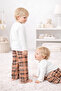 Children's Baby Pajama Set Long Sleeve Brown Plaid - 2