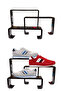 12 Pieces Plexiglass Black Stepped Shoe Rack & Shoe Display Stand & Organizer Shelf - 5